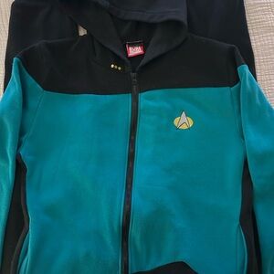 Black and Teal Hoodie